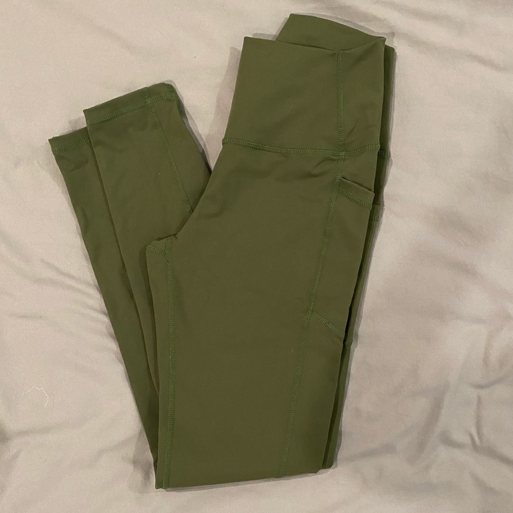 Buffbunny Workout Leggings, Olive Green